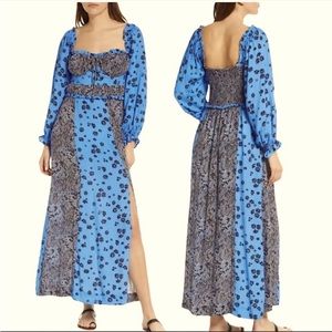Free people, blue floral Tiger Lily dress